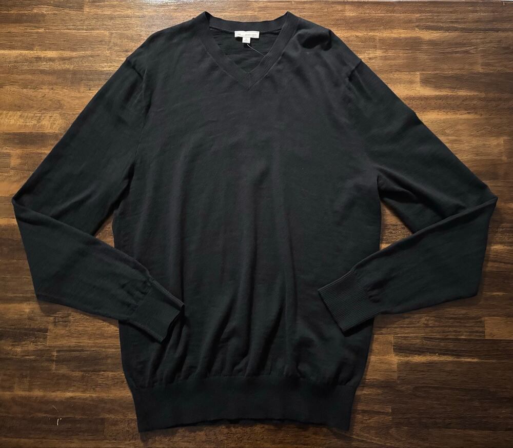 Gap Men's XL Sweater V Neck 100% Cotton Slub Knit Pullover Long Sleeve
